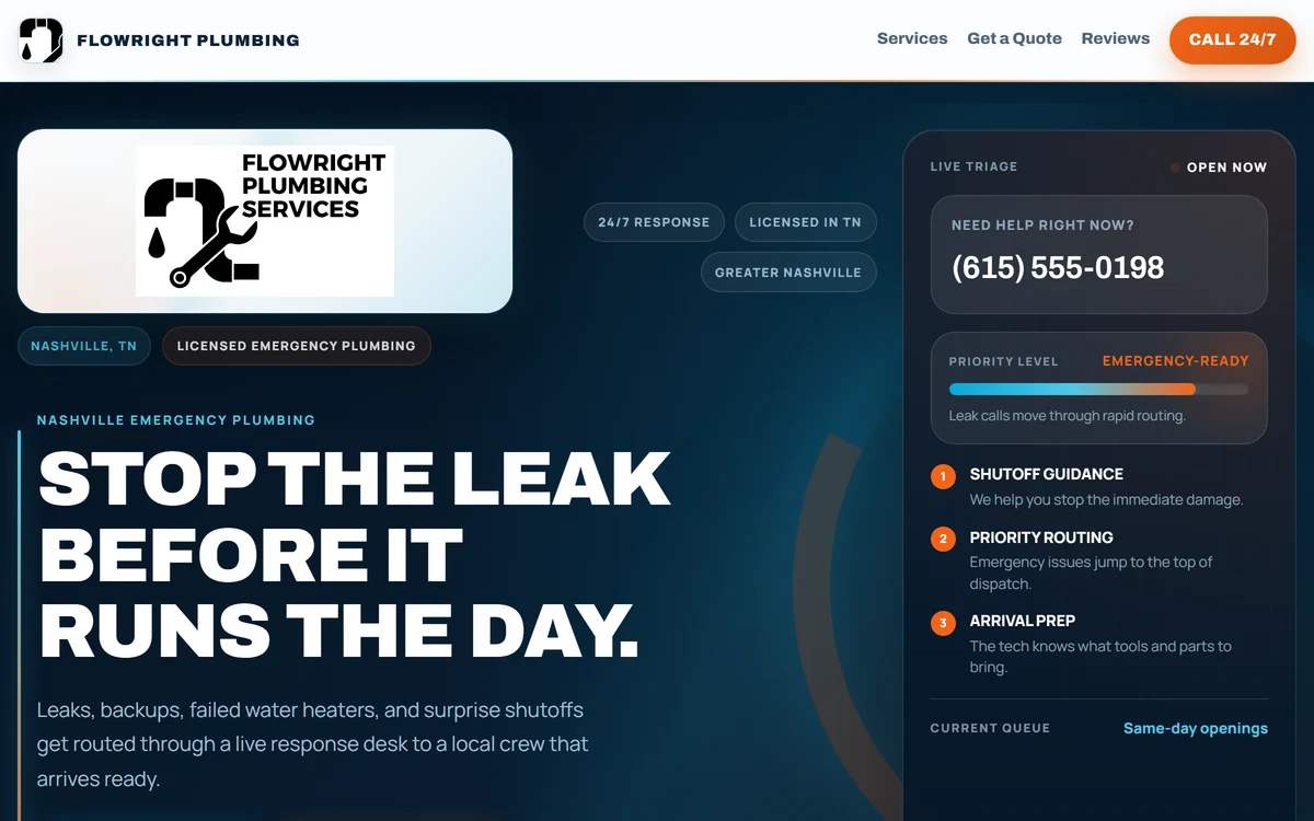 FlowRight plumbing showcase preview